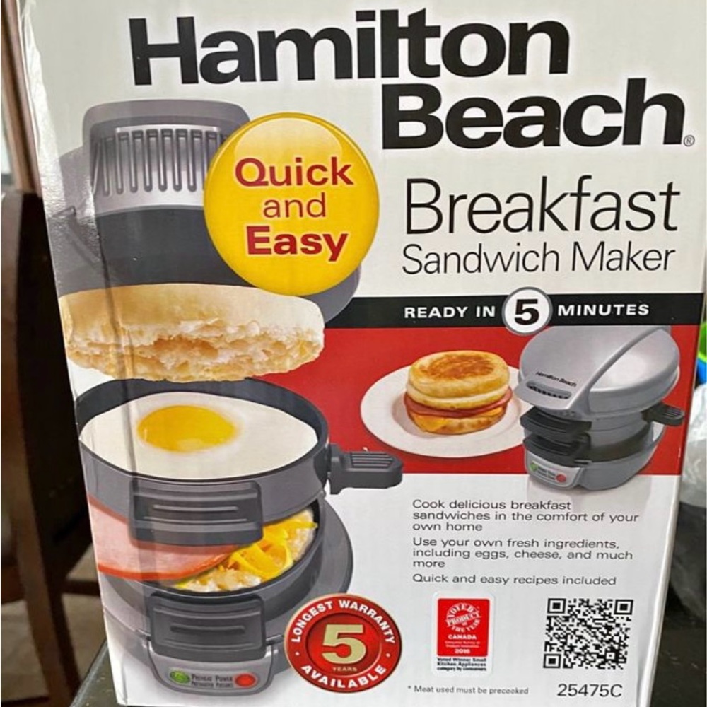 Brand new in box Hamilton breakfast sandwich maker